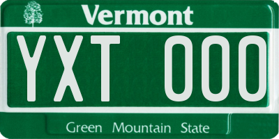 VT license plate YXT000