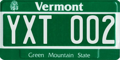 VT license plate YXT002