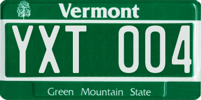 VT license plate YXT004