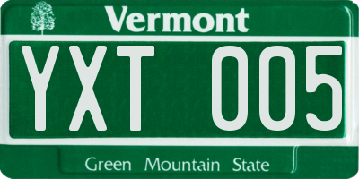 VT license plate YXT005