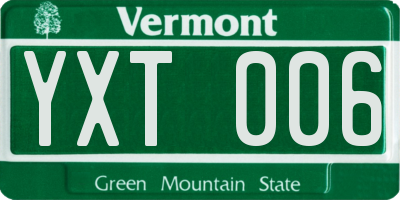VT license plate YXT006