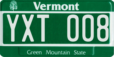VT license plate YXT008