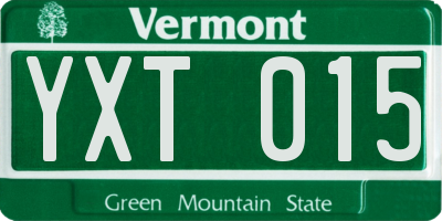 VT license plate YXT015