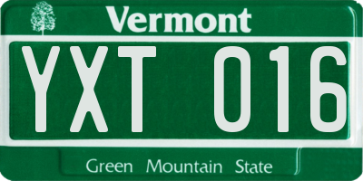 VT license plate YXT016