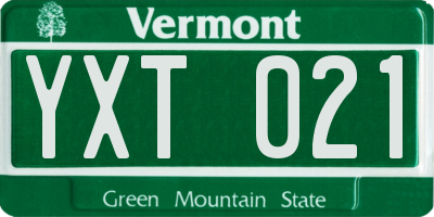 VT license plate YXT021