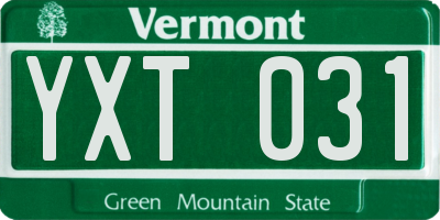 VT license plate YXT031