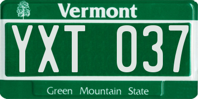 VT license plate YXT037