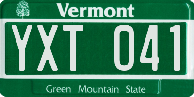 VT license plate YXT041