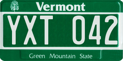 VT license plate YXT042