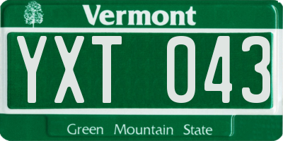 VT license plate YXT043