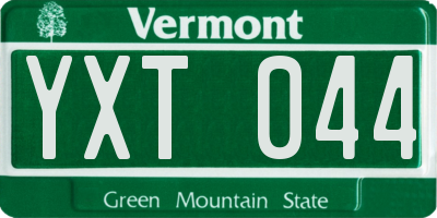 VT license plate YXT044