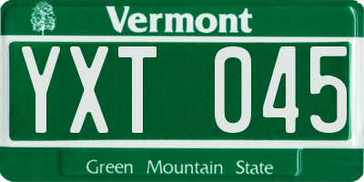 VT license plate YXT045