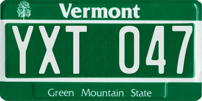 VT license plate YXT047