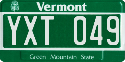 VT license plate YXT049
