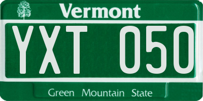 VT license plate YXT050