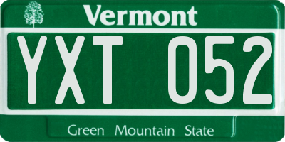 VT license plate YXT052
