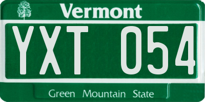 VT license plate YXT054