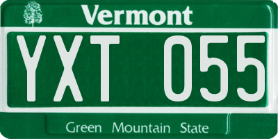 VT license plate YXT055