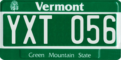 VT license plate YXT056