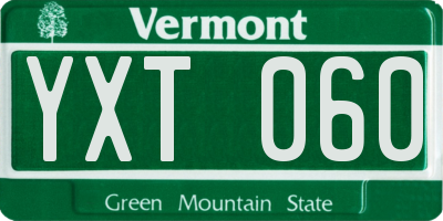 VT license plate YXT060