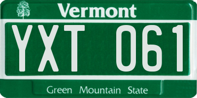 VT license plate YXT061