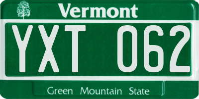 VT license plate YXT062