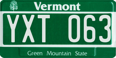 VT license plate YXT063