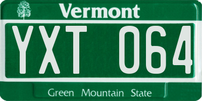 VT license plate YXT064