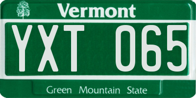 VT license plate YXT065