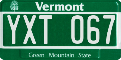 VT license plate YXT067