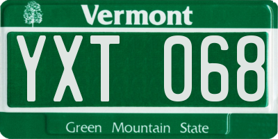 VT license plate YXT068