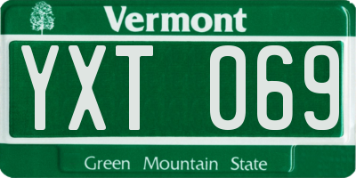 VT license plate YXT069