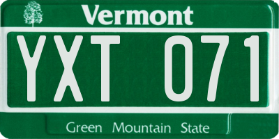 VT license plate YXT071