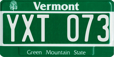 VT license plate YXT073