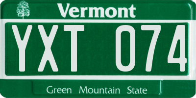 VT license plate YXT074