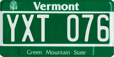 VT license plate YXT076