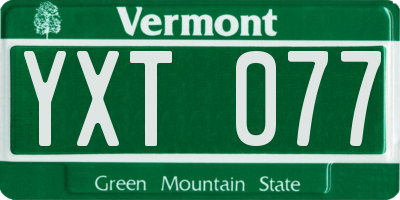 VT license plate YXT077