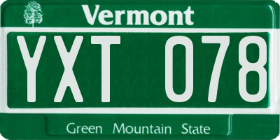 VT license plate YXT078