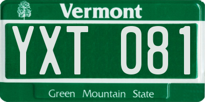 VT license plate YXT081