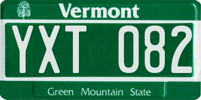 VT license plate YXT082