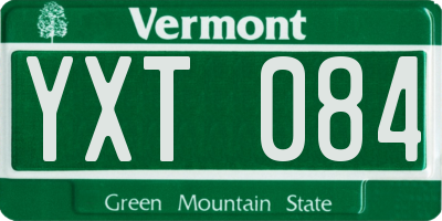 VT license plate YXT084
