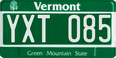 VT license plate YXT085