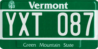 VT license plate YXT087