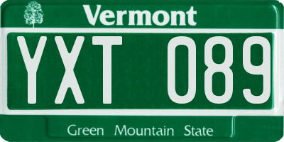 VT license plate YXT089