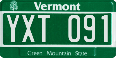 VT license plate YXT091
