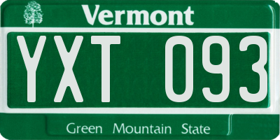 VT license plate YXT093