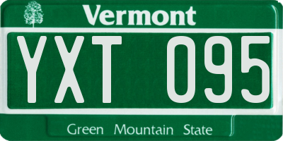 VT license plate YXT095