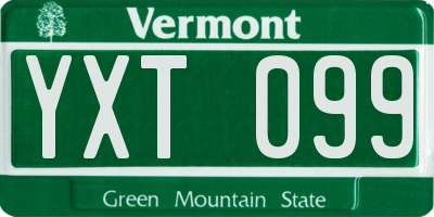 VT license plate YXT099