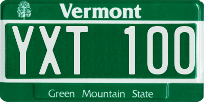 VT license plate YXT100