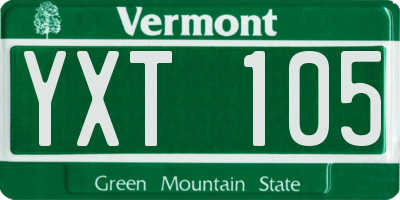 VT license plate YXT105